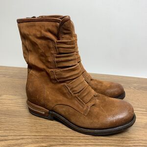 A.S.98 Womens Size EU 36 US 6 Traver Cognac Brown Military Boots  Side Zip